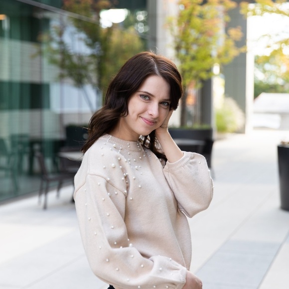 SINCERELY YOURS PEARL DETAIL SWEATER - Picture 3 of 5